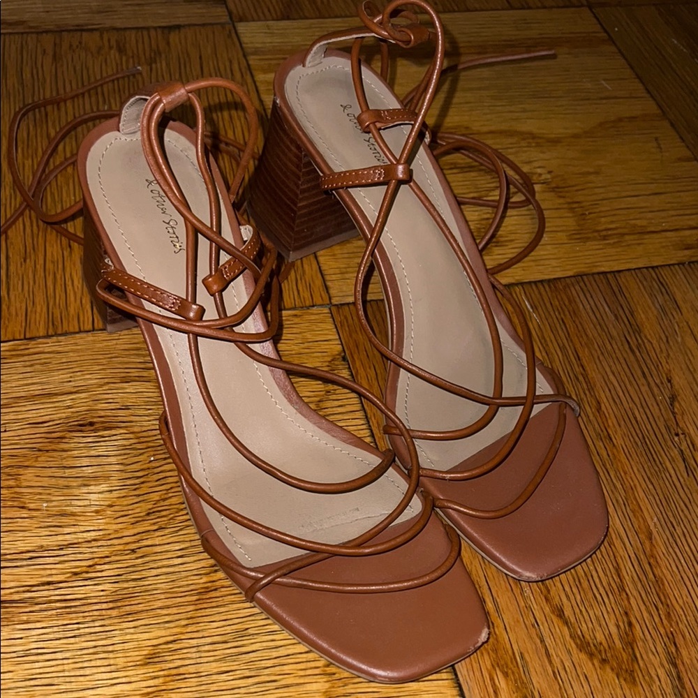 &Other Stories Brown Strappy Heeled Sandals